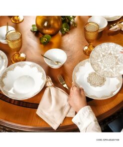 سرویس غذاخوری پذیرایی آرکوپال  گرد 6 نفره طرح آیسان