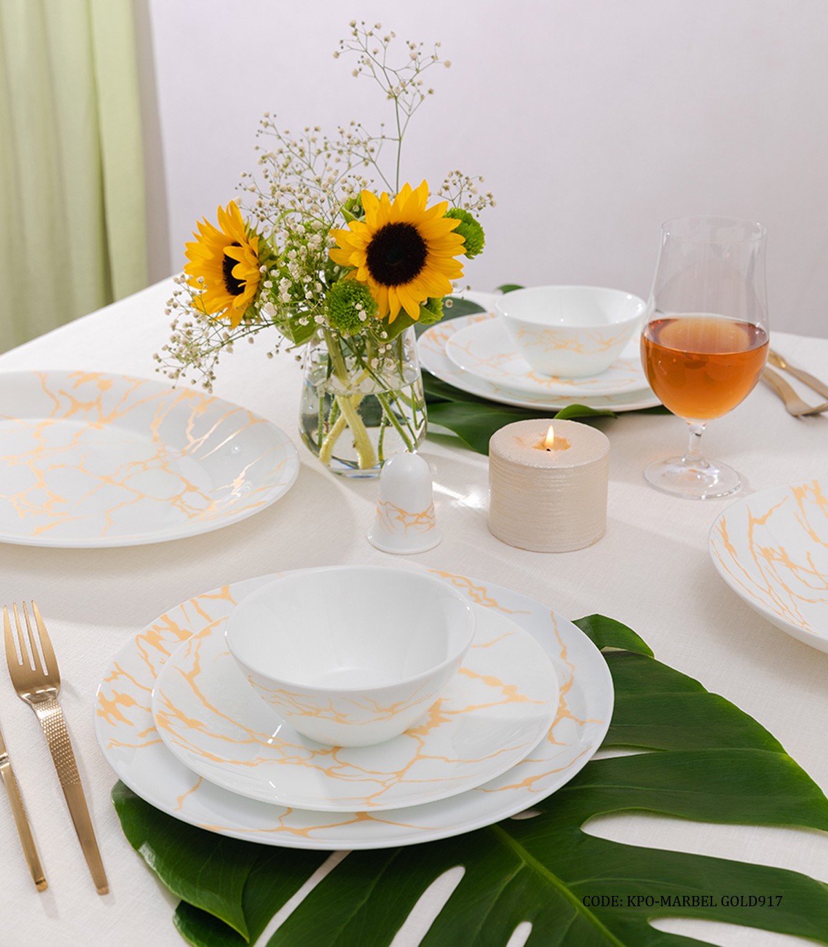 سرویس پذیرایی آرکوپال گرد 6 نفره ماریل طلایی