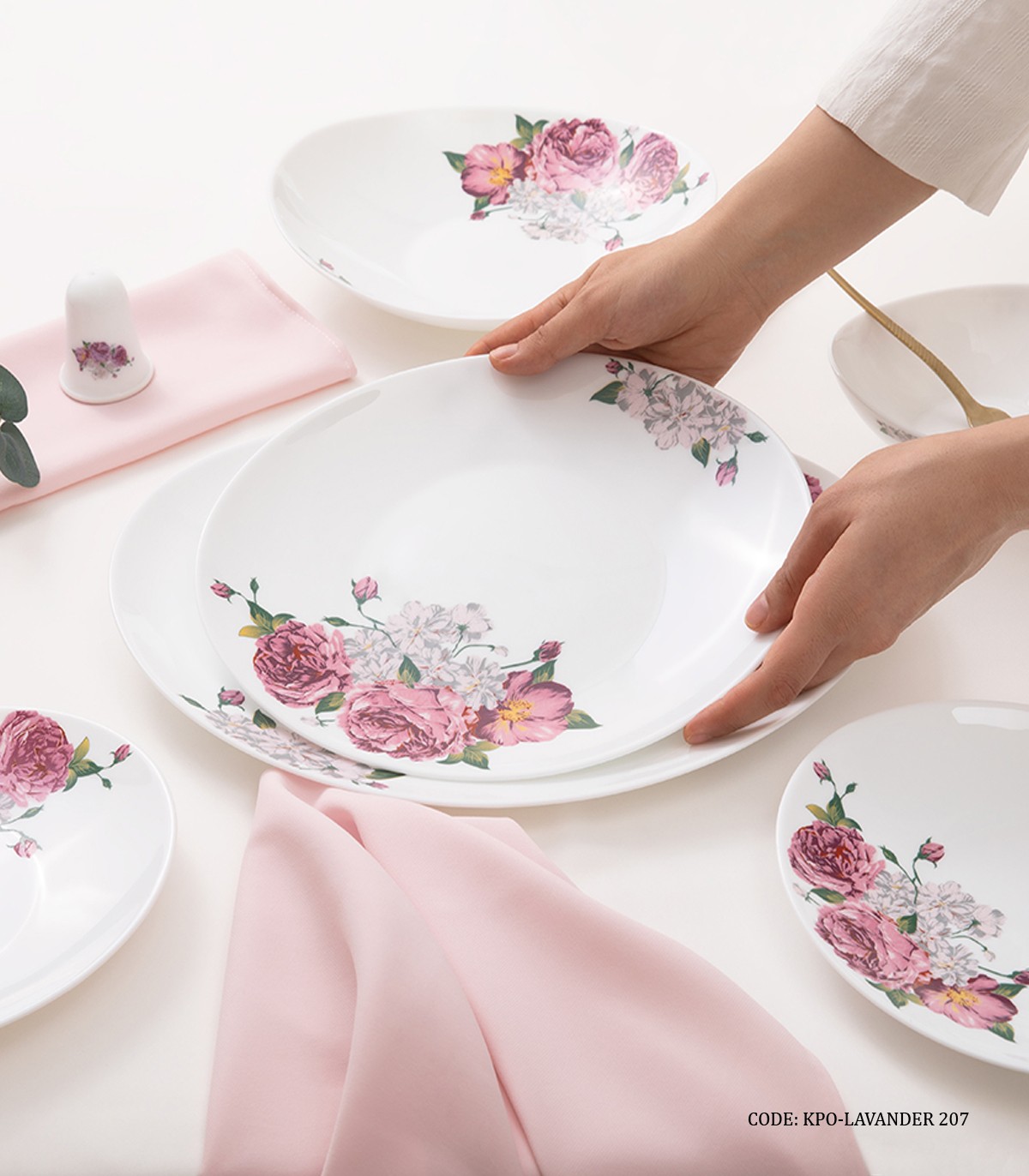 سرویس آرکوپال 28 پارچه 6 نفره بیضی طرح لاوندر