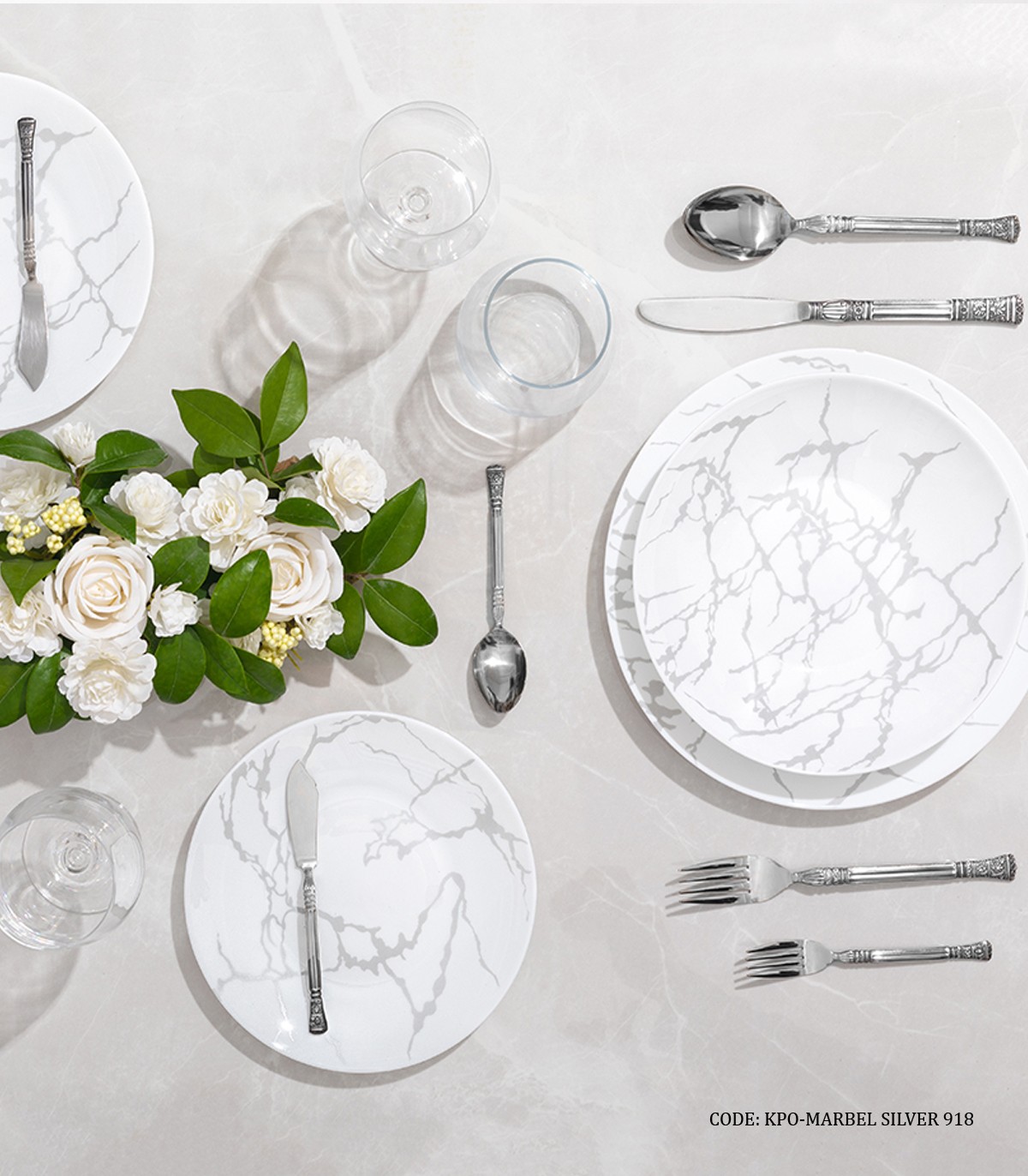 سرویس پذیرایی آرکوپال گرد 6 نفره ماریل نقره ای