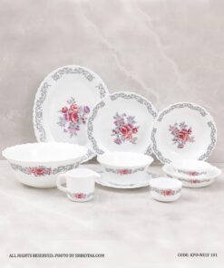 سرویس غذاخوری آرکوپال گرد 28 پارچه 6 نفره طرح نلی صورتی