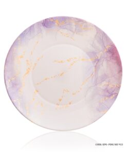 سرویس آرکوپال گرد 6 نفره 28 پارچه طرح اسکای صورتی