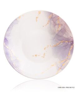 سرویس آرکوپال گرد 6 نفره 28 پارچه طرح اسکای صورتی