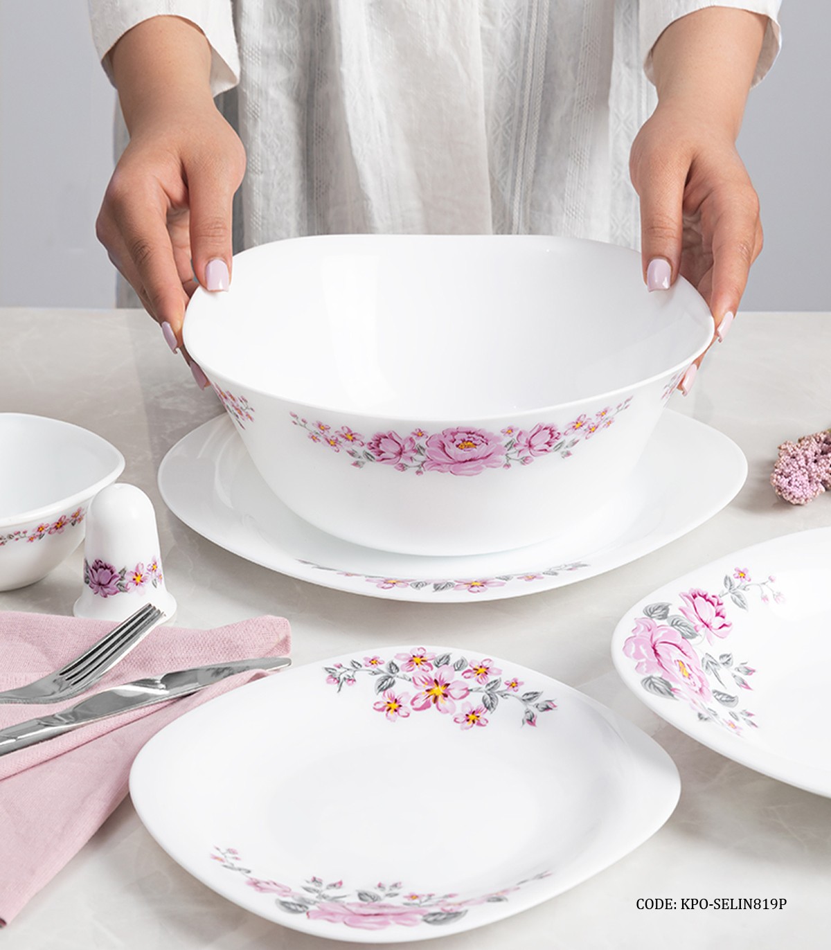 سرویس آرکوپال مربع 6 نفره 28 پارچه طرح سلین