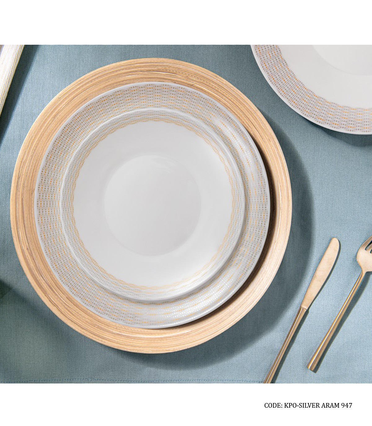 سرویس آرکوپال گرد 6 نفره 28 پارچه طرح نقره آرام