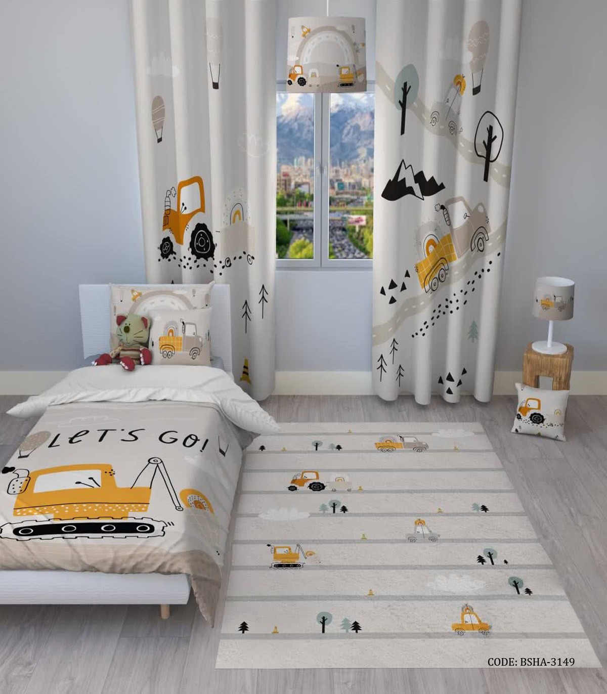 روتختی کودک پسرانه طرح جرثقیل مدل Let's Go