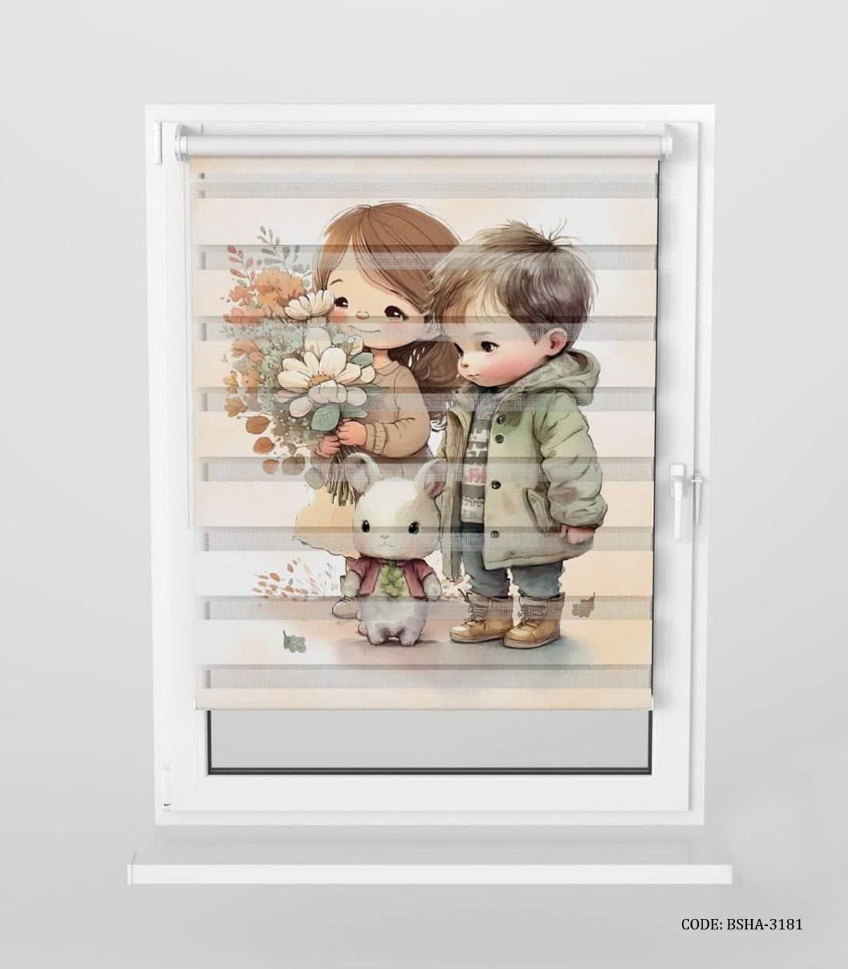 پرده زبرا اتاق کودک طرح دختر و پسر مدل Lovely Kids