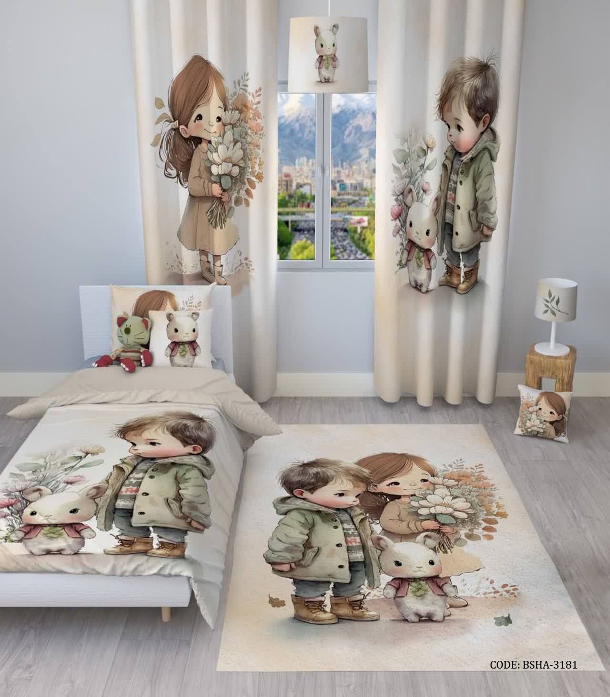 روتختی کودک طرح دختر و پسر مدل Lovely Kids