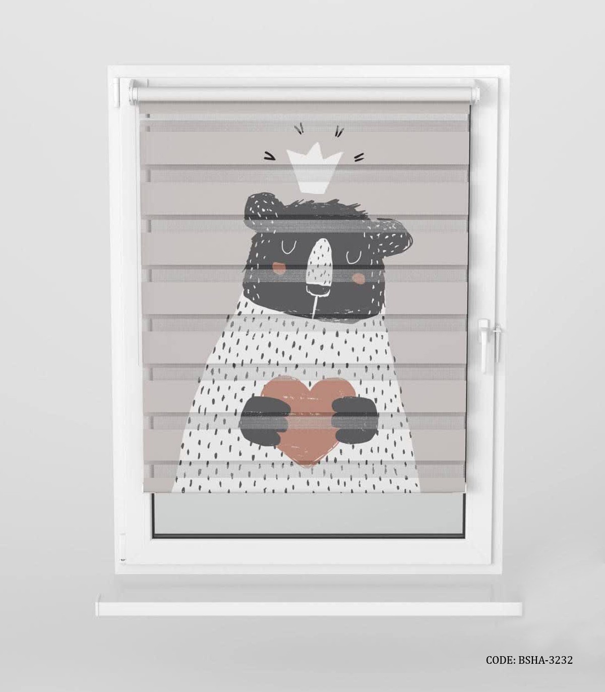 پرده زبرا اتاق کودک دخترانه و پسرانه طرح خرس مدل I Love you Beary Much