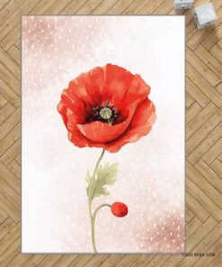 فرش اتاق کودک دخترانه طرح گل شقایق