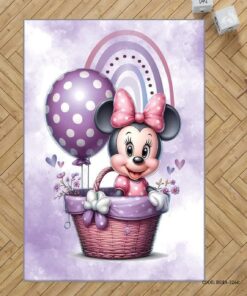 فرش اتاق کودک دخترانه طرح میکی موس  مدل  Bow Toons