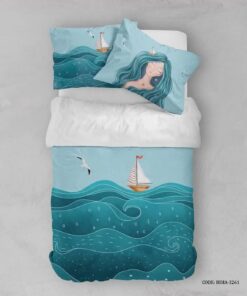 روتختی کودک دخترانه طرح دریا مدل Blue Like Sea