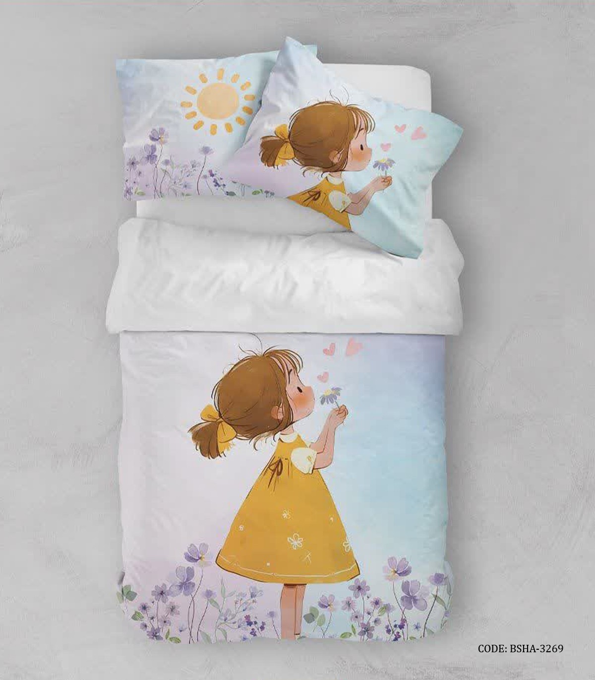 روتختی کودک دخترانه طرح دختر خرس مدل Sunny Day