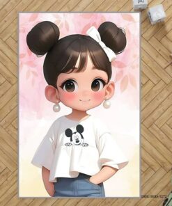 فرش اتاق کودک دخترانه  طرح دختر مدل Qute Girl