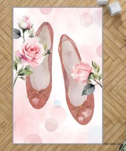 فرش اتاق کودک دخترانه طرح کفش دخترانه مدل  Blonde Hair