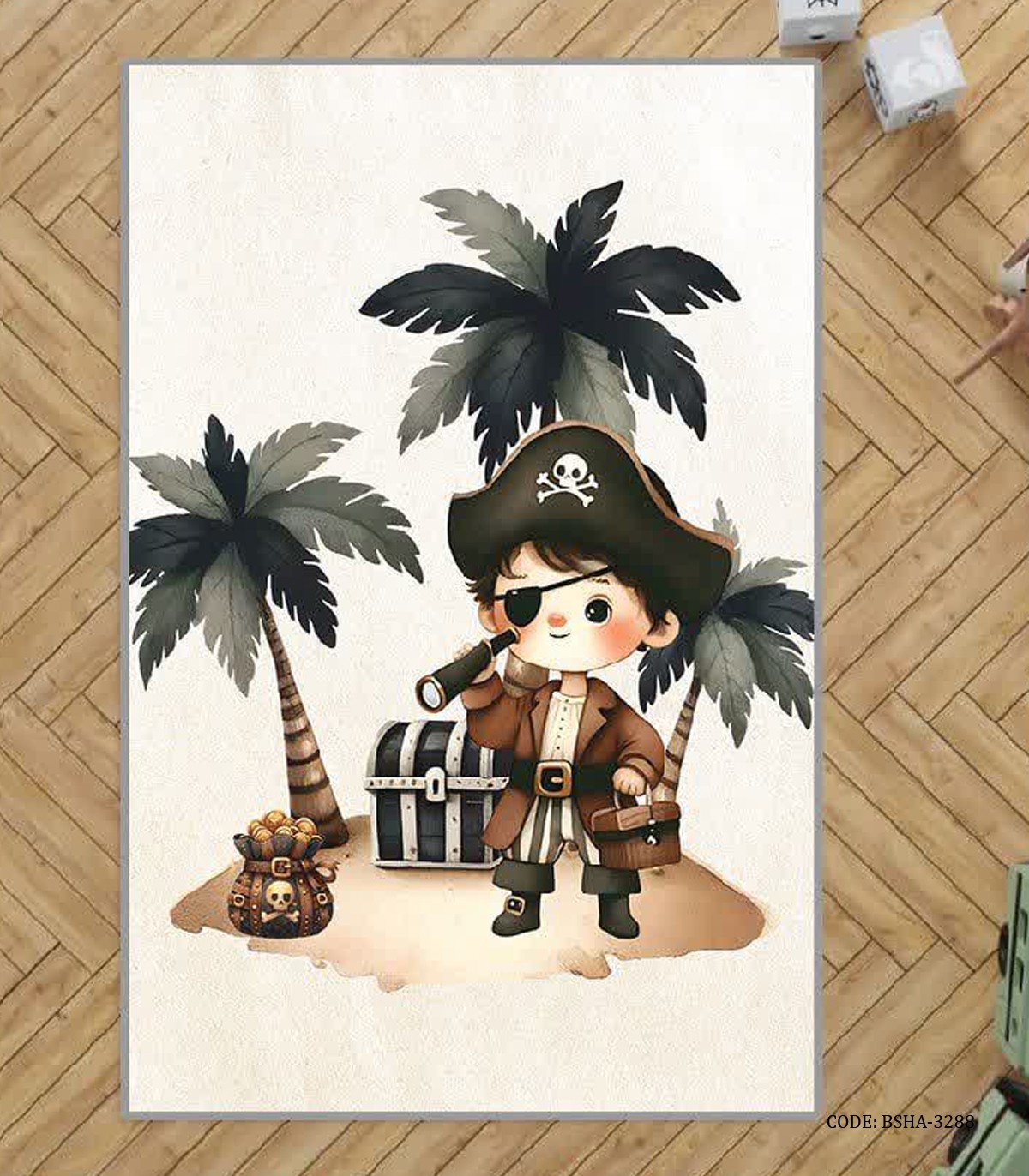 فرش اتاق پسرانه طرح دزدان دریایی مدل Pirates