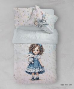 روتختی دخترانه طرح دختر مو فرفری مدل  Curly Haired Girl