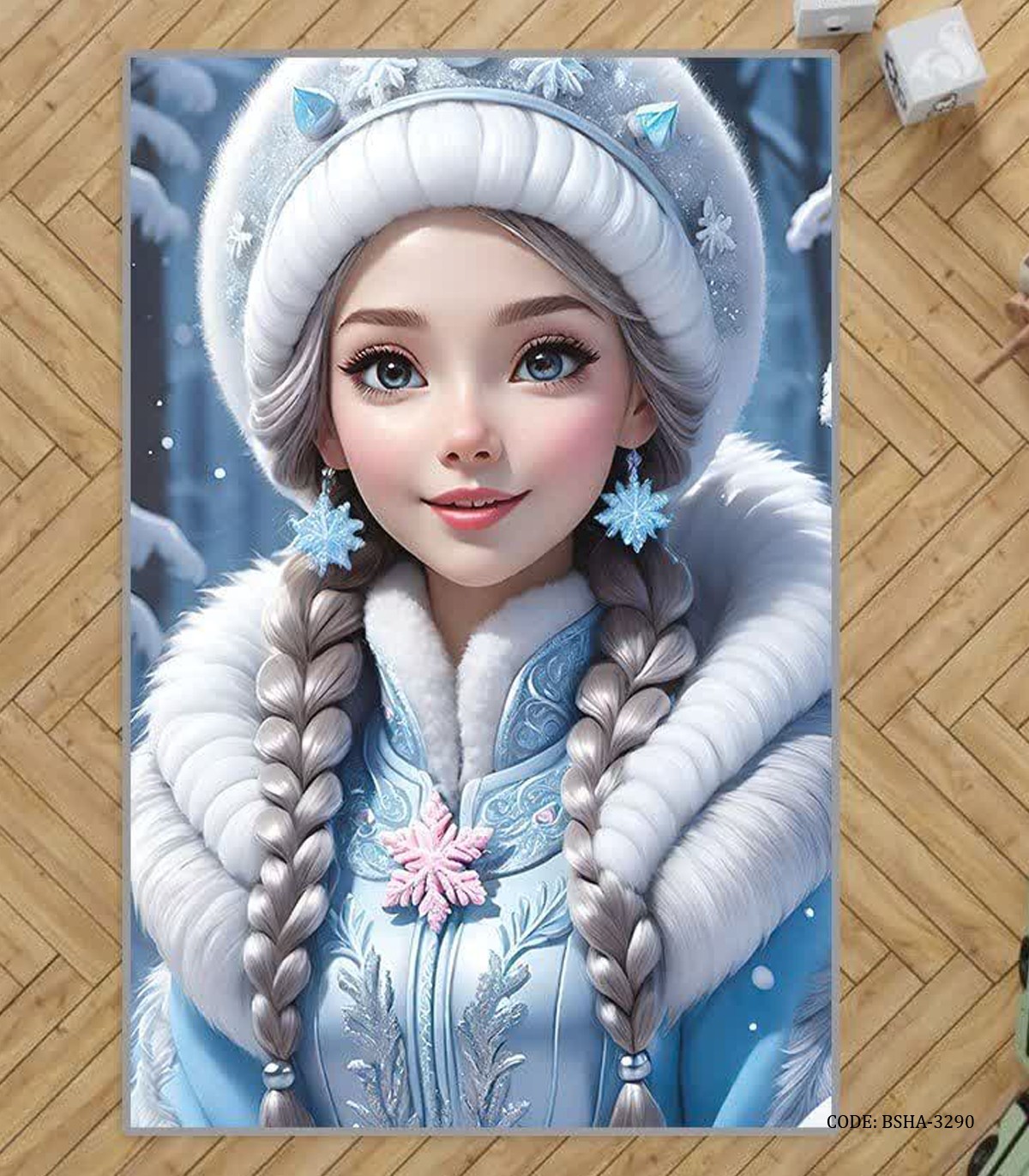 فرش اتاق دخترانه طرح السا و آنا مدل FROZEN