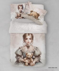 روتختی دخترانه طرح دختر با عروسک خرس مدل Julia