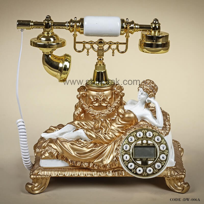 تلفن مدل قدیمی طرح کوئین طلایی