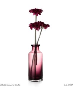 گلدان شیشه ای رومیزی شرابی طرح استوانه