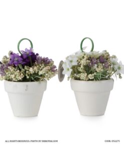 گلدان گل مینیاتوری ترکیب گل رز و عروس