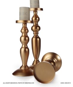 ست جاشمعی فلزی طلایی سه عددی