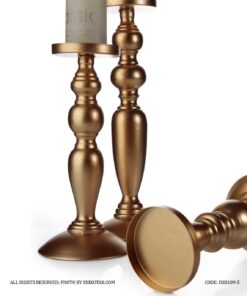 ست جاشمعی فلزی طلایی سه عددی