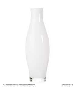 گلدان شیشه ای بامبو سفید