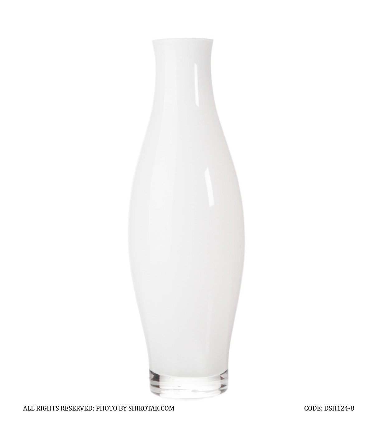 گلدان شیشه ای بامبو سفید