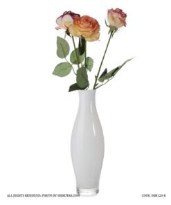 گلدان شیشه ای بامبو سفید