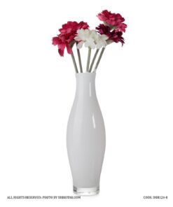 گلدان شیشه ای بامبو سفید