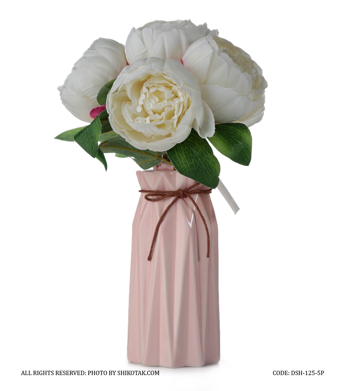 گلدان سرامیکی بلند صورتی