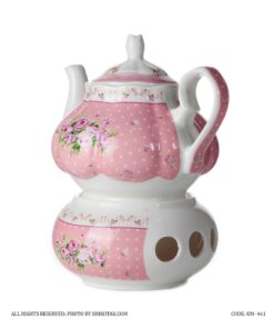 قوری پایه دار طرح آنجل صورتی