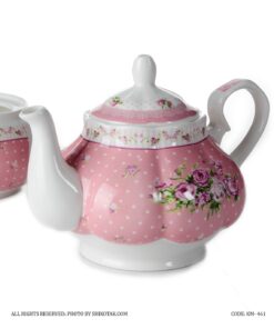 قوری پایه دار طرح آنجل صورتی