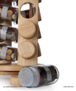 جا ادویه چوبی گردان گرد 16 تایی نینا