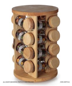 جا ادویه چوبی گردان گرد 16 تایی نینا