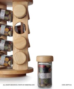 جا ادویه چوبی گردان گرد 16 تایی نینا