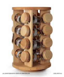 جا ادویه چوبی گردان گرد 16 تایی نینا