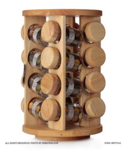 جا ادویه چوبی گردان گرد 16 تایی نینا