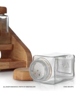 جا ادویه چوبی  9 عددی با استند چوبی سه طبقه لینا