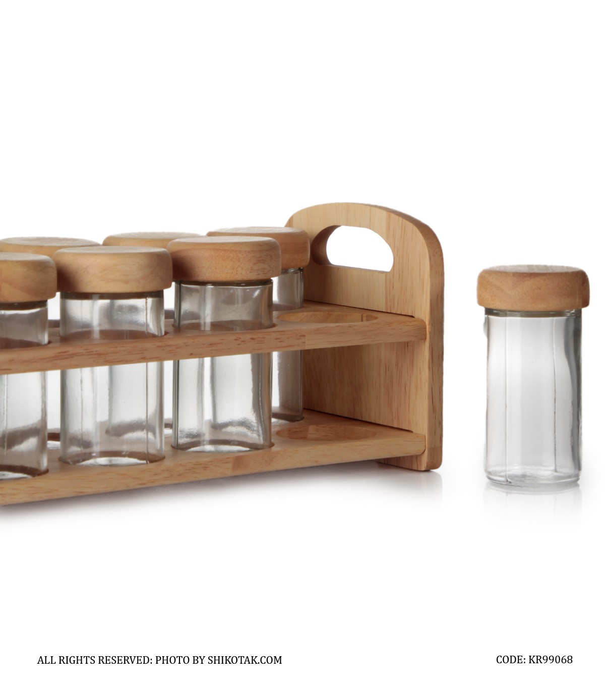 جا ادویه چوبی 8 تایی با استند چوبی الیکا