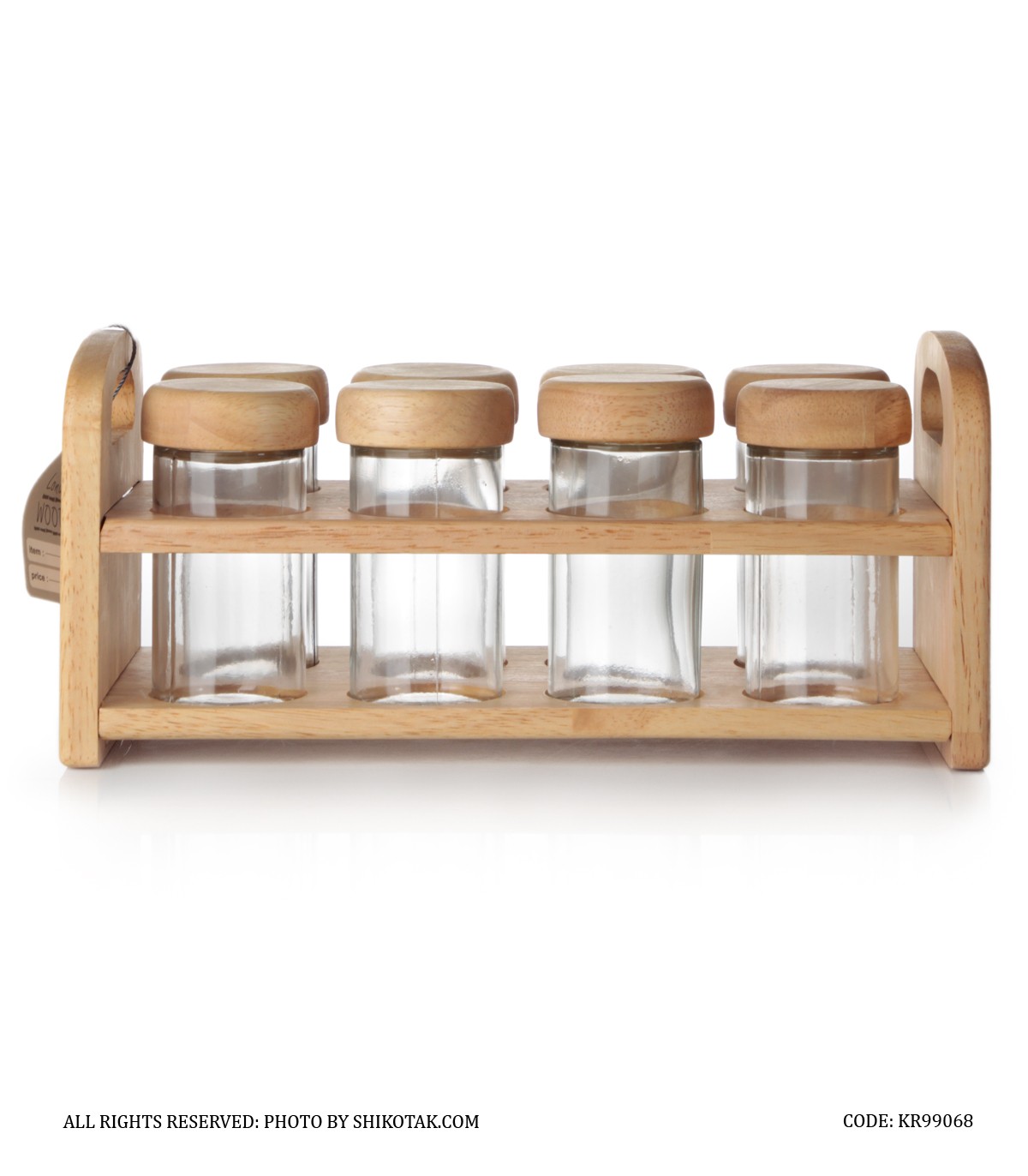 جا ادویه چوبی 8 تایی با استند چوبی الیکا