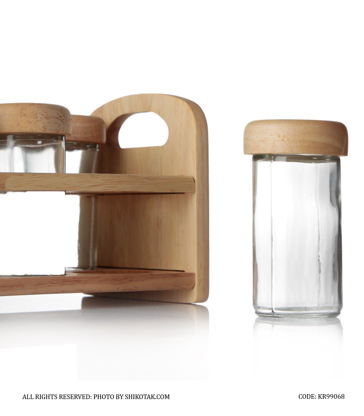 جا ادویه چوبی 8 تایی با استند چوبی الیکا