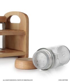 جا ادویه چوبی 8 تایی با استند چوبی الیکا