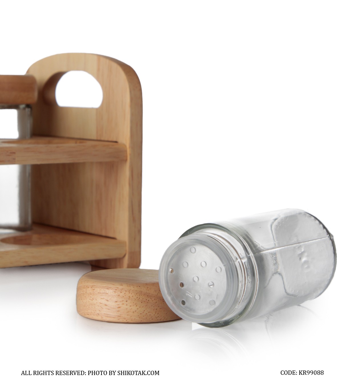 جا ادویه چوبی 8 تایی با استند چوبی الیکا