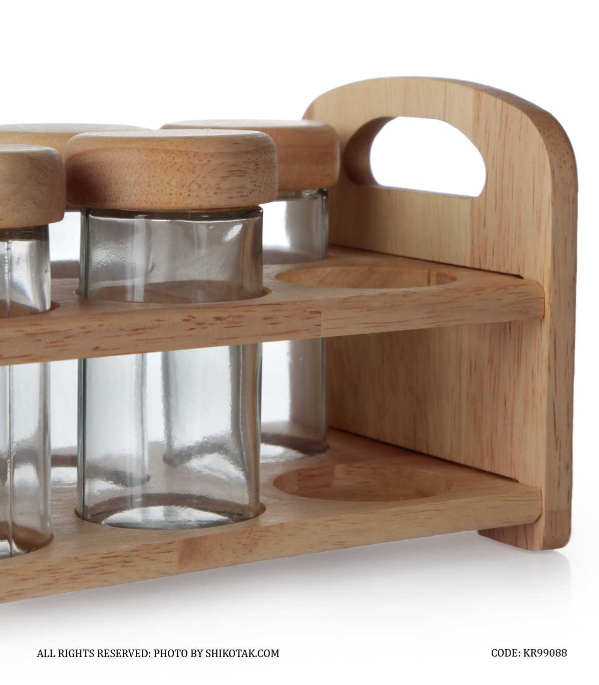 جا ادویه چوبی 8 تایی با استند چوبی الیکا