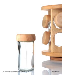 جا ادویه چوبی چرخشی 8 تایی با استند چوبی جسیکا