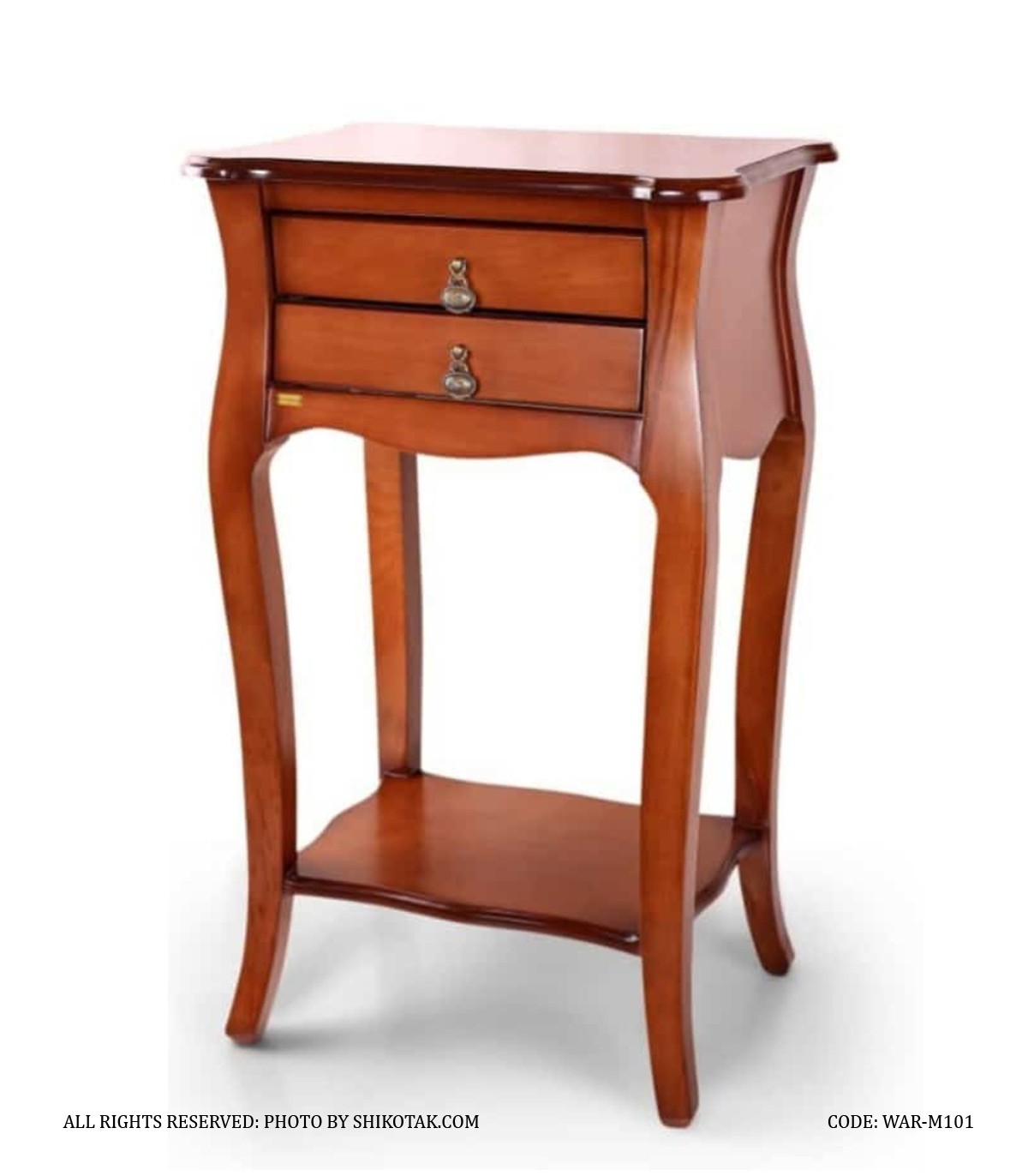 میز تلفن چوبی دو کشو مدل 101