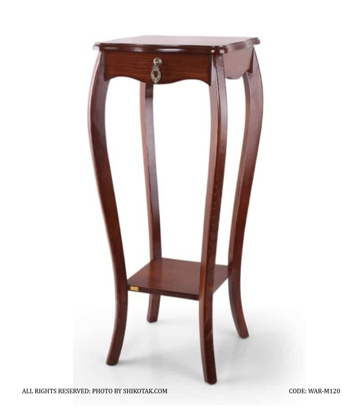 میز تلفن و میز آباژور چوبی تک کشو مدل 120